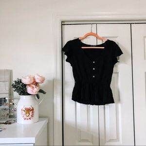 dainty black peplum top
